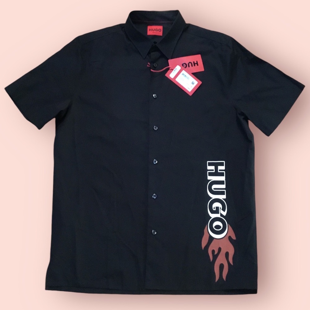 Hugo by Hugo Boss Mens S/S Shirt (Black)